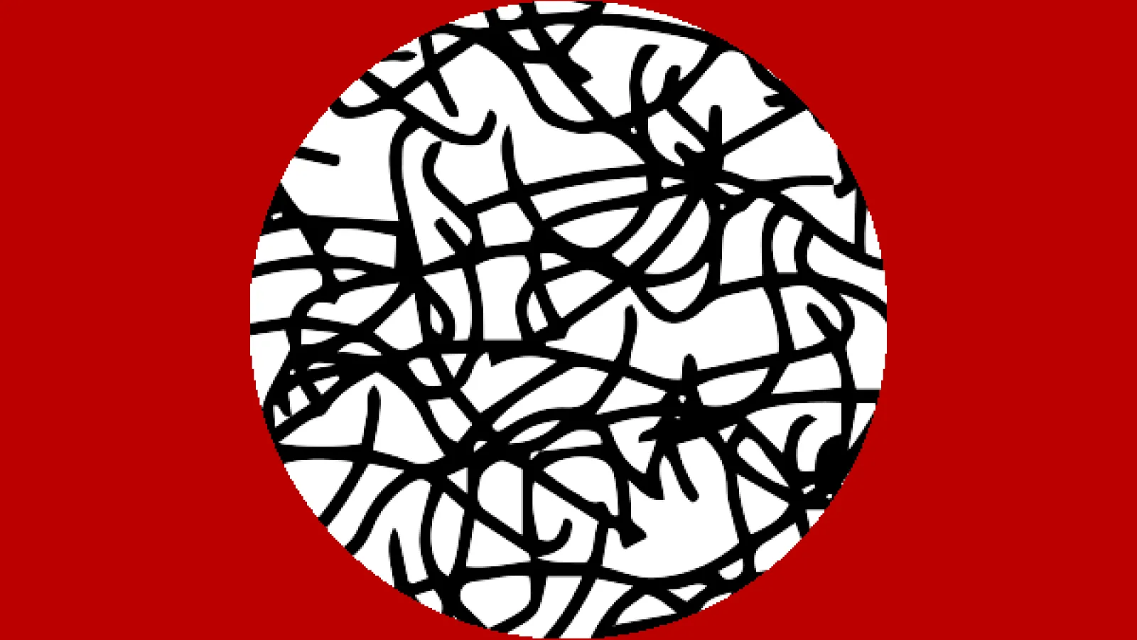 Black, white and red illustration