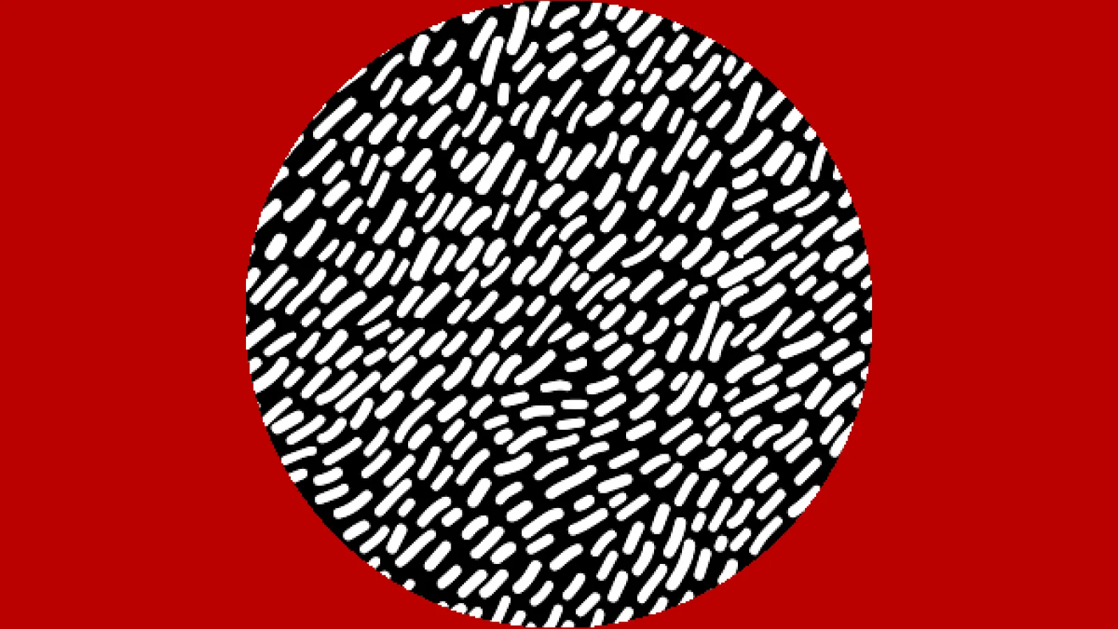 Red square with white brush strokes