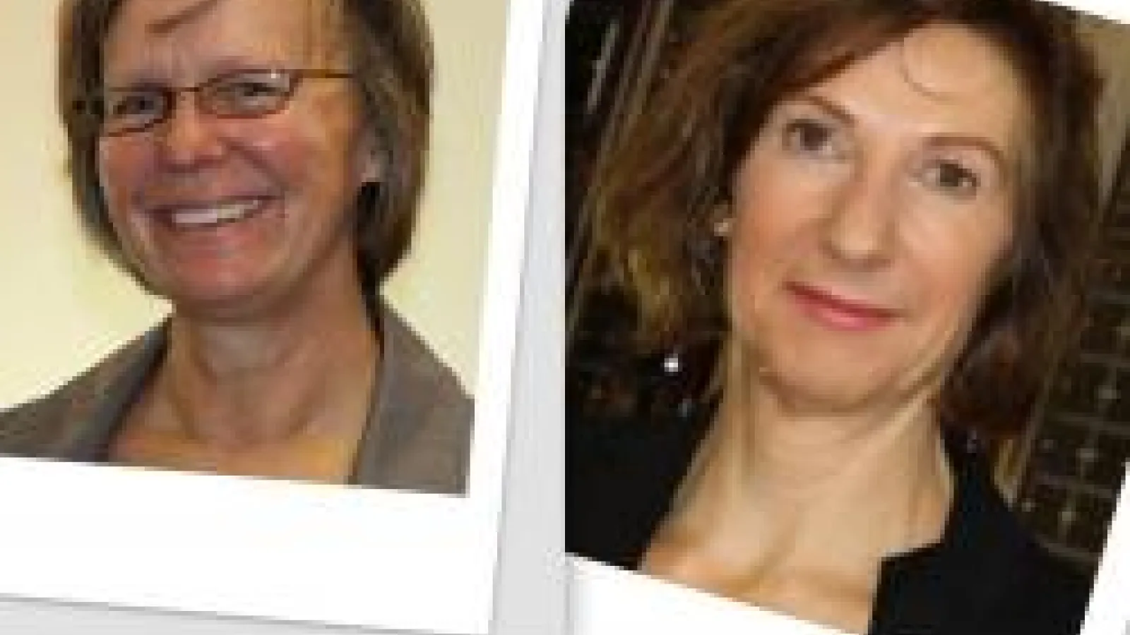 Professors Kay Halasek and Erin McGraw in polaroid graphics