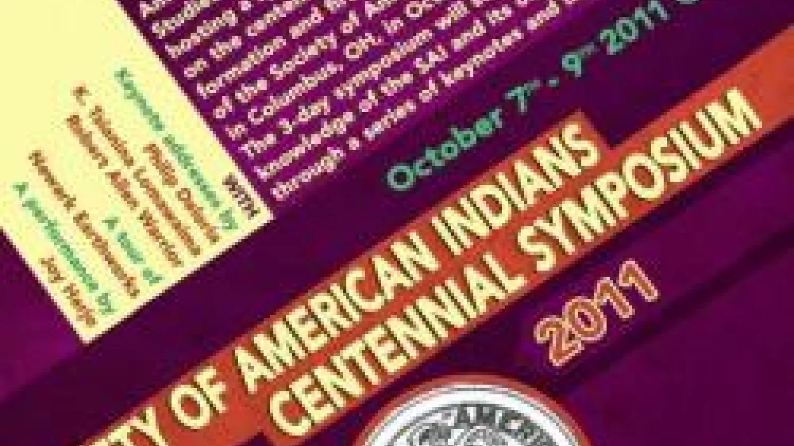Society of American Indians centennial symposium flyer