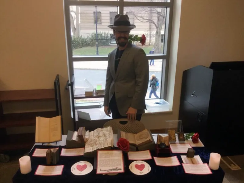Student with their exhibit