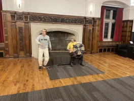 Two actors practicing the play 